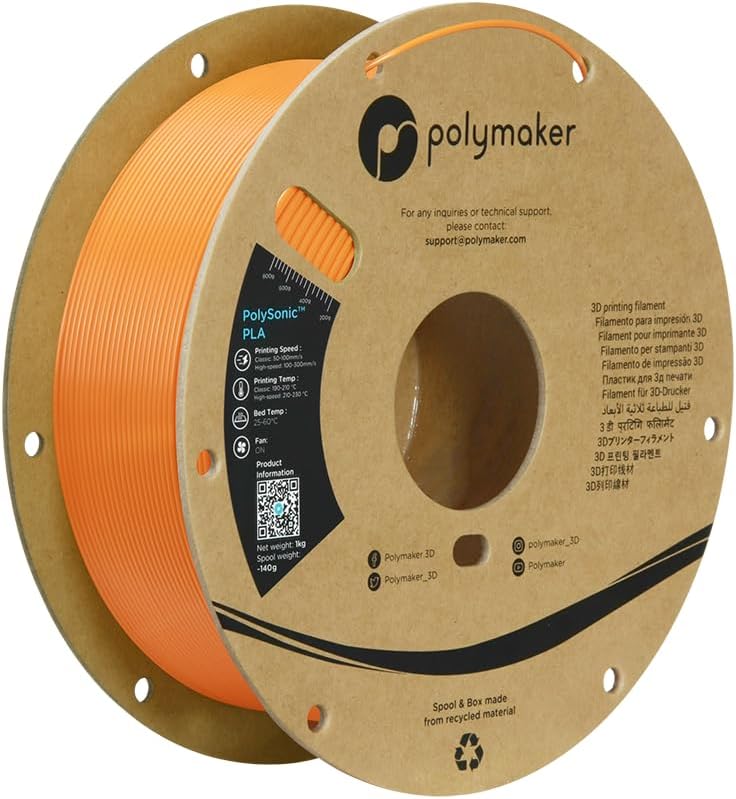 PolySonic PLA 1.75mm 3D printer filament | Polymaker - Orange