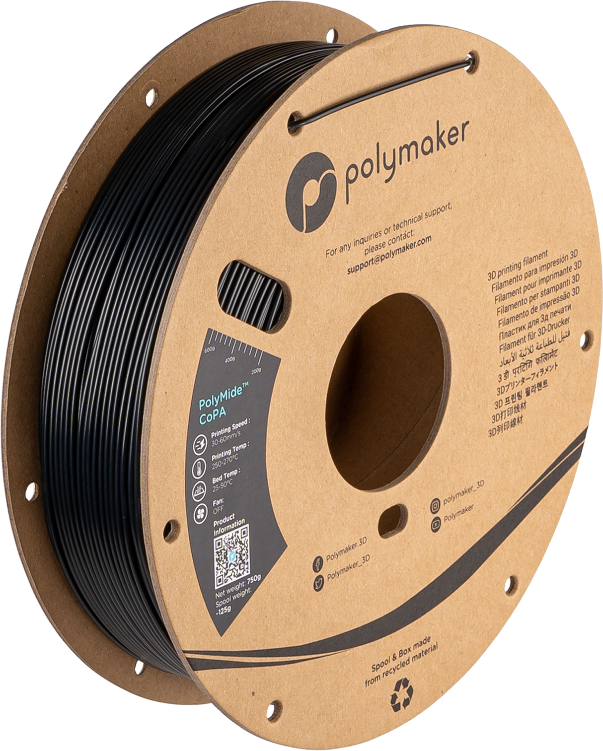 PolyMide CoPA 1.75mm 3D printer filament | Polymaker - Black