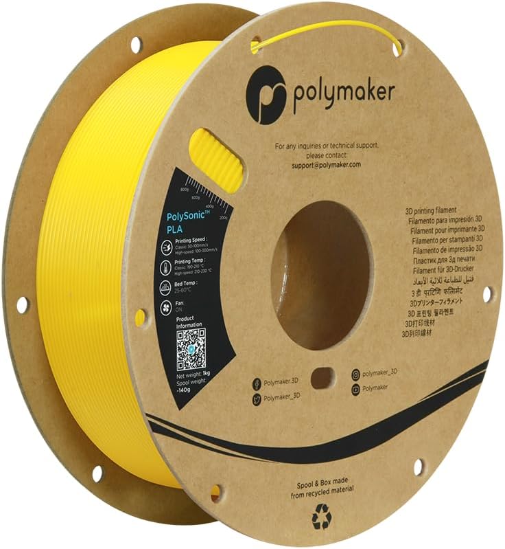 PolySonic PLA 1.75mm 3D printer filament | Polymaker - Yellow