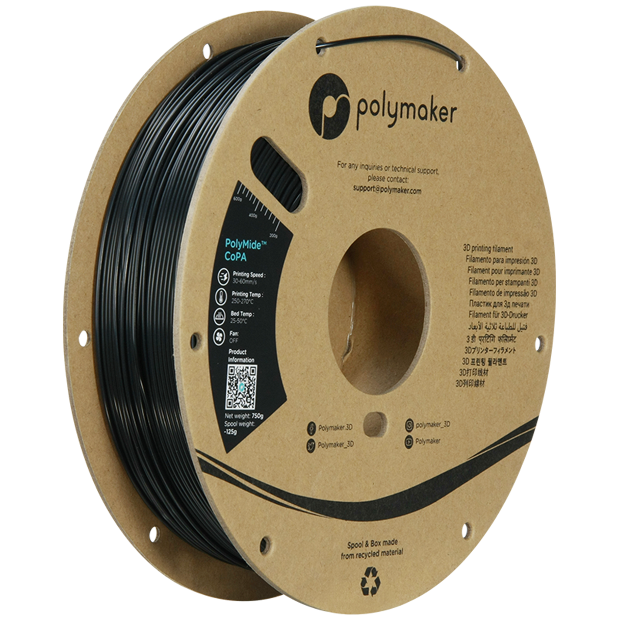 PolyMide CoPA 1.75mm 3D printer filament | Polymaker - Black