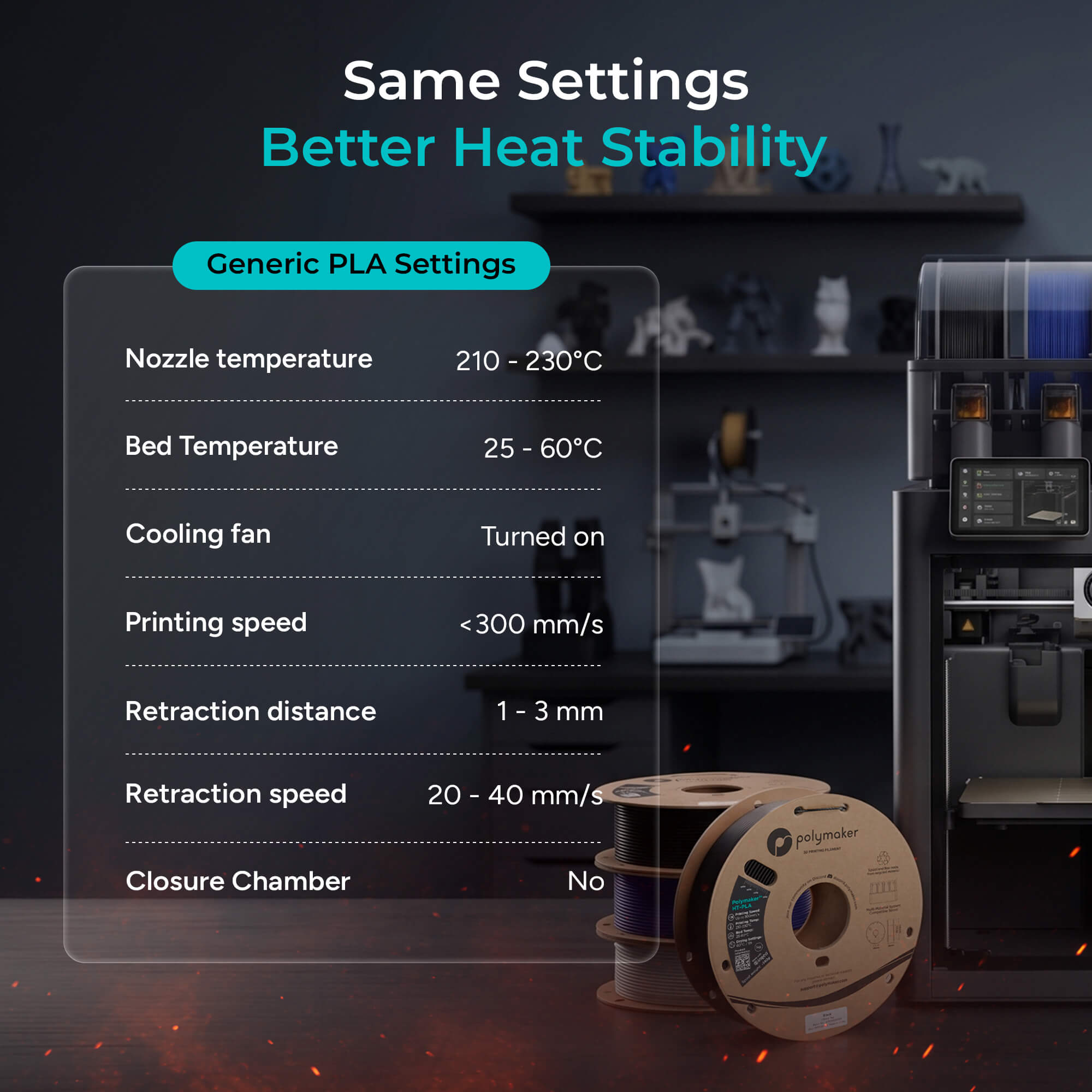 Polymaker HT-PLA — Heat-Resistant PLA to 150°C