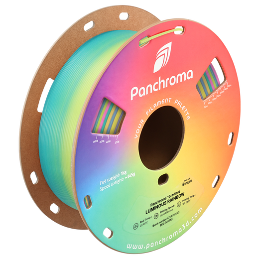 Panchroma Luminous PLA 1.75mm 3D printer filament | Polymaker showing Spool weight: ~1458, Printing Sort: