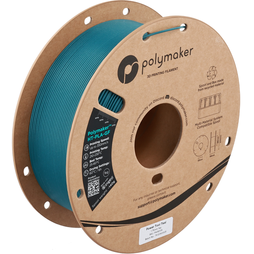 Polymaker HT-PLA- GF 1.75mm 3D filamento de imprenta - herramienta de energía Verde azulado