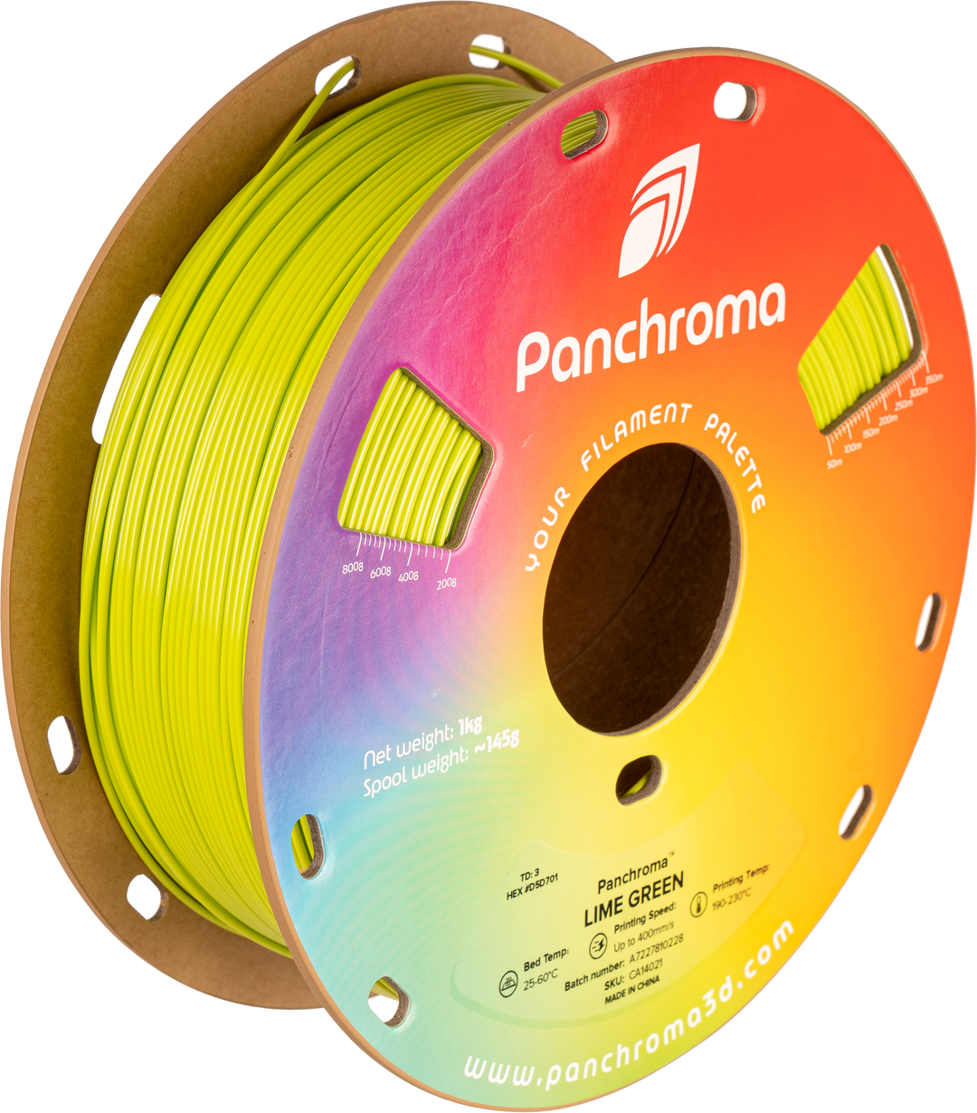 Panchroma CoPE 1.75mm 3D printer filament | Polymaker showing Spool weight: ~145g, LIME GREEN