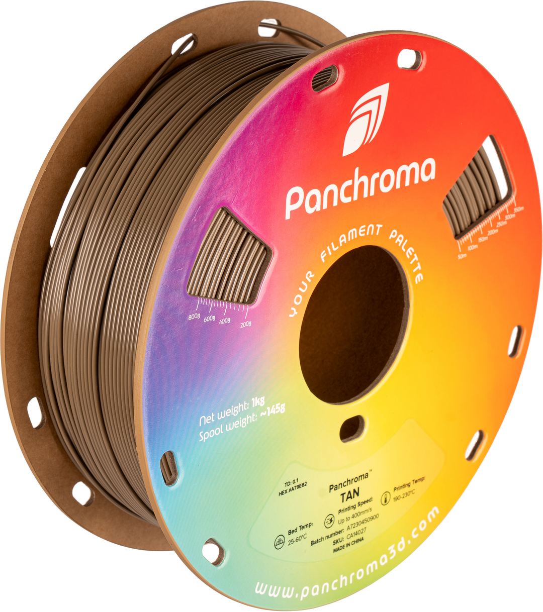 Panchroma CoPE 1.75mm 3D printer filament | Polymaker showing Spool weight: ~145g, Printing Speed: