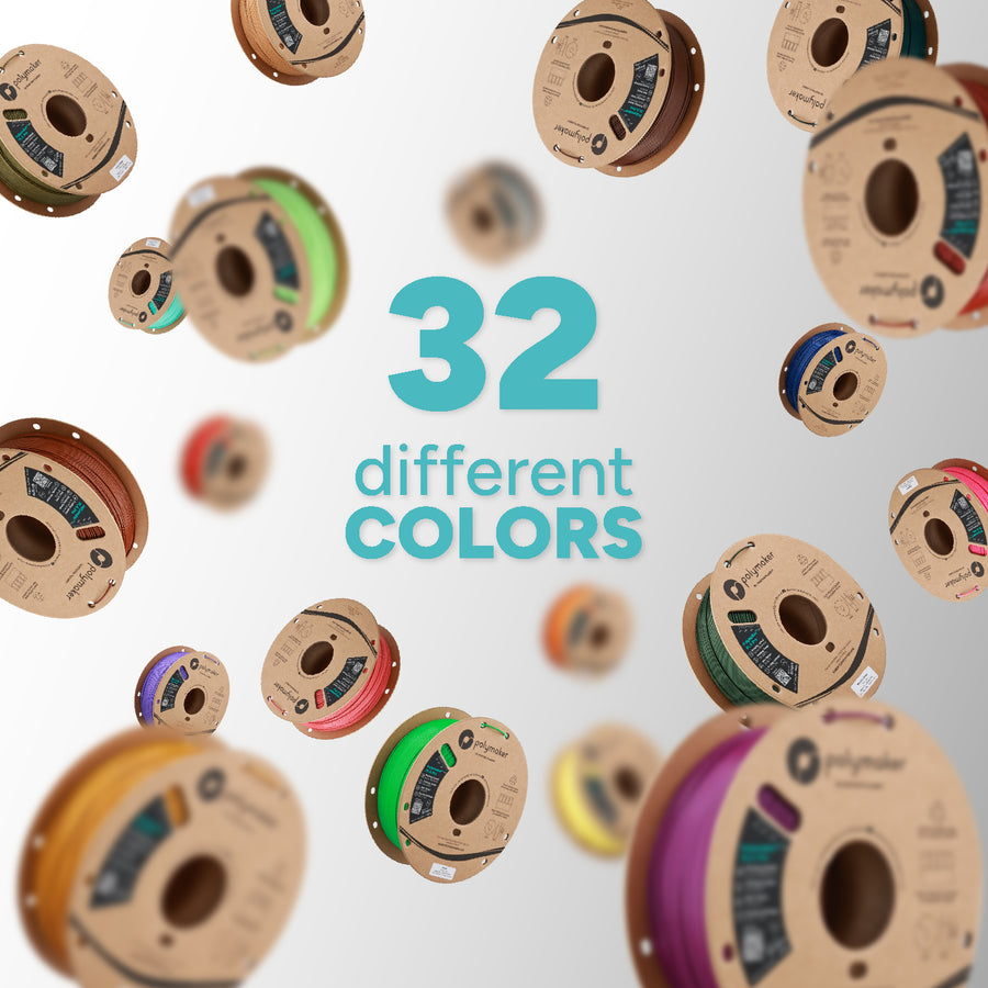 Polymaker PLA Pro 1.75mm 3D printer filament showing COLORS