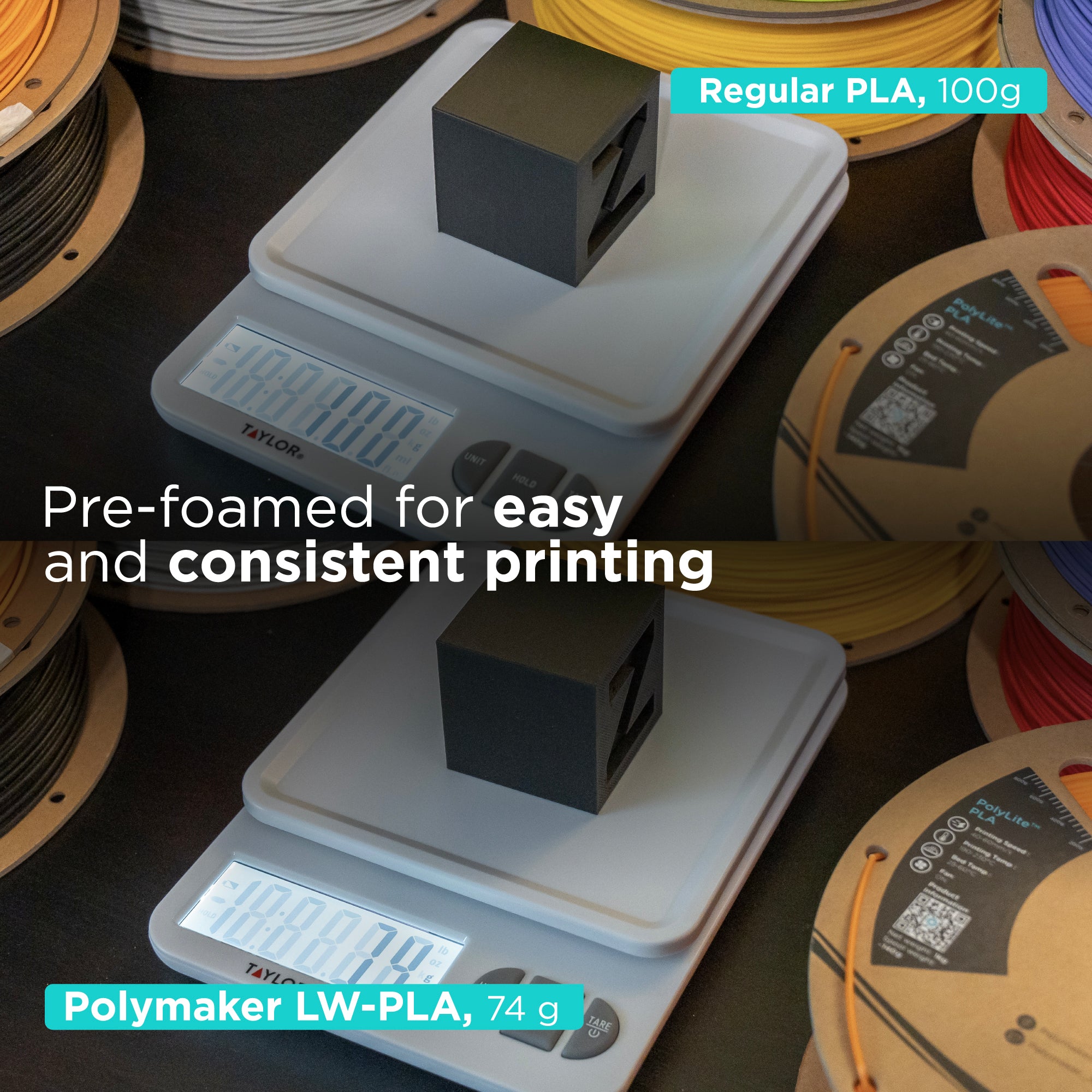 PolyLite LW-PLA — Lightweight Foaming PLA | Polymaker